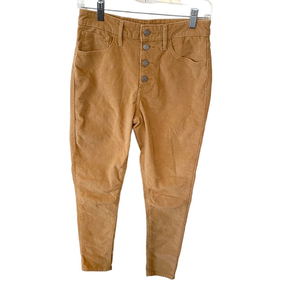 LEVI’S 721 HIGH RISE SKINNY BUTTON FLY CAMEL TAN CORDUROY JEANS SIZE 27x28 - Picture 6 of 16
